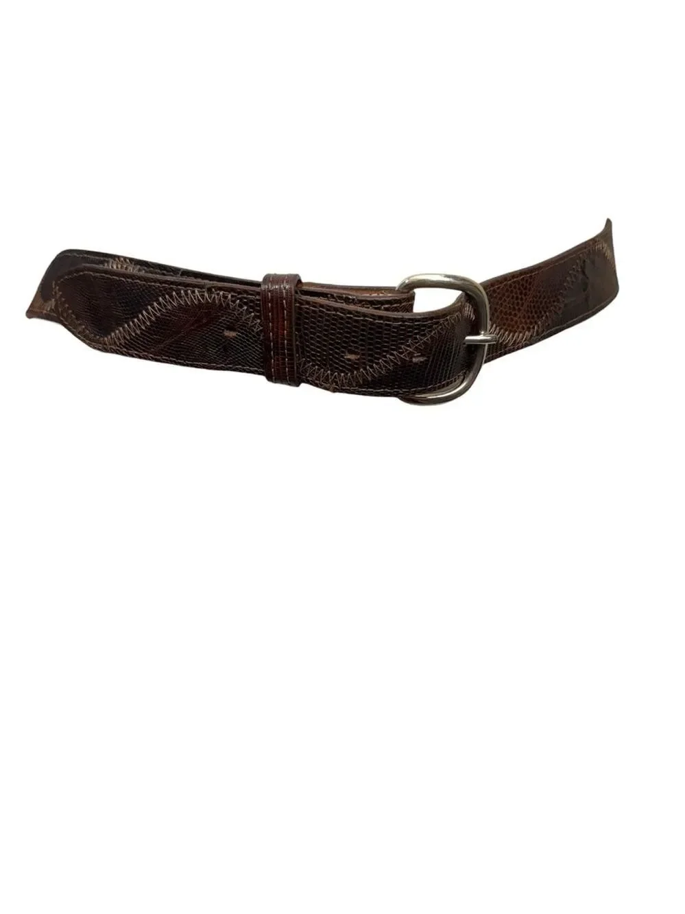 Vintage Nocona Embossed Leather Western Belt Size 40 Brown No Buckle